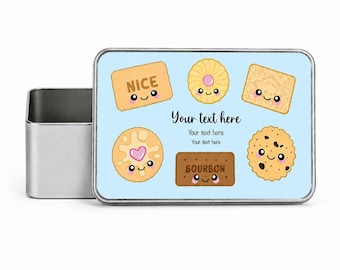 Personalised Biscuit Tin, Gift for Dad, Grandad, Father's Day, Mum, Nan, Teacher. Birthday or Christmas Present
