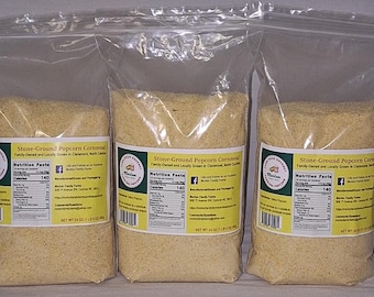 Stone-Ground Popcorn Cornmeal - Three Bag Bundle