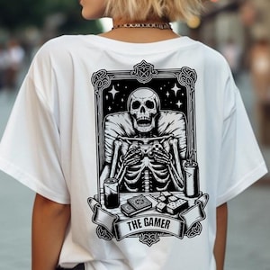 Imágenes prediseñadas de juegos, Tarot Card Png, Videojuego PNG, regalo de cartas de tarot, Gamer Gifted, Funny Skeleton, Funny Tarot Card Gift para jugadores, Digital