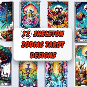 Skelett Tarot, Sternzeichen Karten Deck, Orakel Deck Tarot Png, Astrologie Tarot Designs, Tarot Karten Deck, Farbige Tarot Karten, Sternzeichen