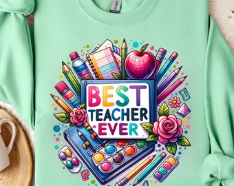 Meilleur professeur de tous les temps, clipart aquarelle professeur Png, appréciation de l'enseignant, meilleure conception de sublimation aquarelle de professeur, conception unique de professeur