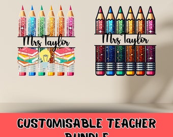 Ensemble enseignant Png, Png enseignant pailleté, nom de l'enseignant png, Impression enseignant, Ensemble enseignant personnalisé, Png enseignant tendance, Design unique pour enseignant
