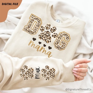 Leopard Dog Mama, Custom Dog Mama Png, Custom Dog Names, Dog Paw Png, Glitter Dog Mom, Dog Lovers Png, Custom Dog Name Tshirt Sublimation