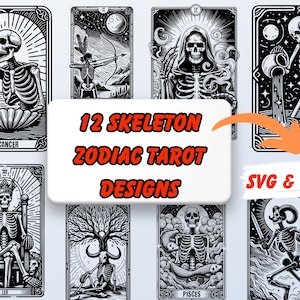 Zodiac Tarot Deck Bundle Svg Png, Oracle Deck Tarot Png, Astrology Tarot Cards Designs, Tarot Deck Card, Tarot Cards SVG, Zodiacal Sign Png