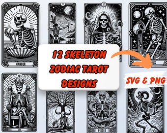 Ensemble de jeu de tarot du zodiaque Svg Png, Oracle Deck Tarot Png, dessins de cartes de tarot astrologie, carte de jeu de tarot, cartes de tarot SVG, signe du zodiaque Png