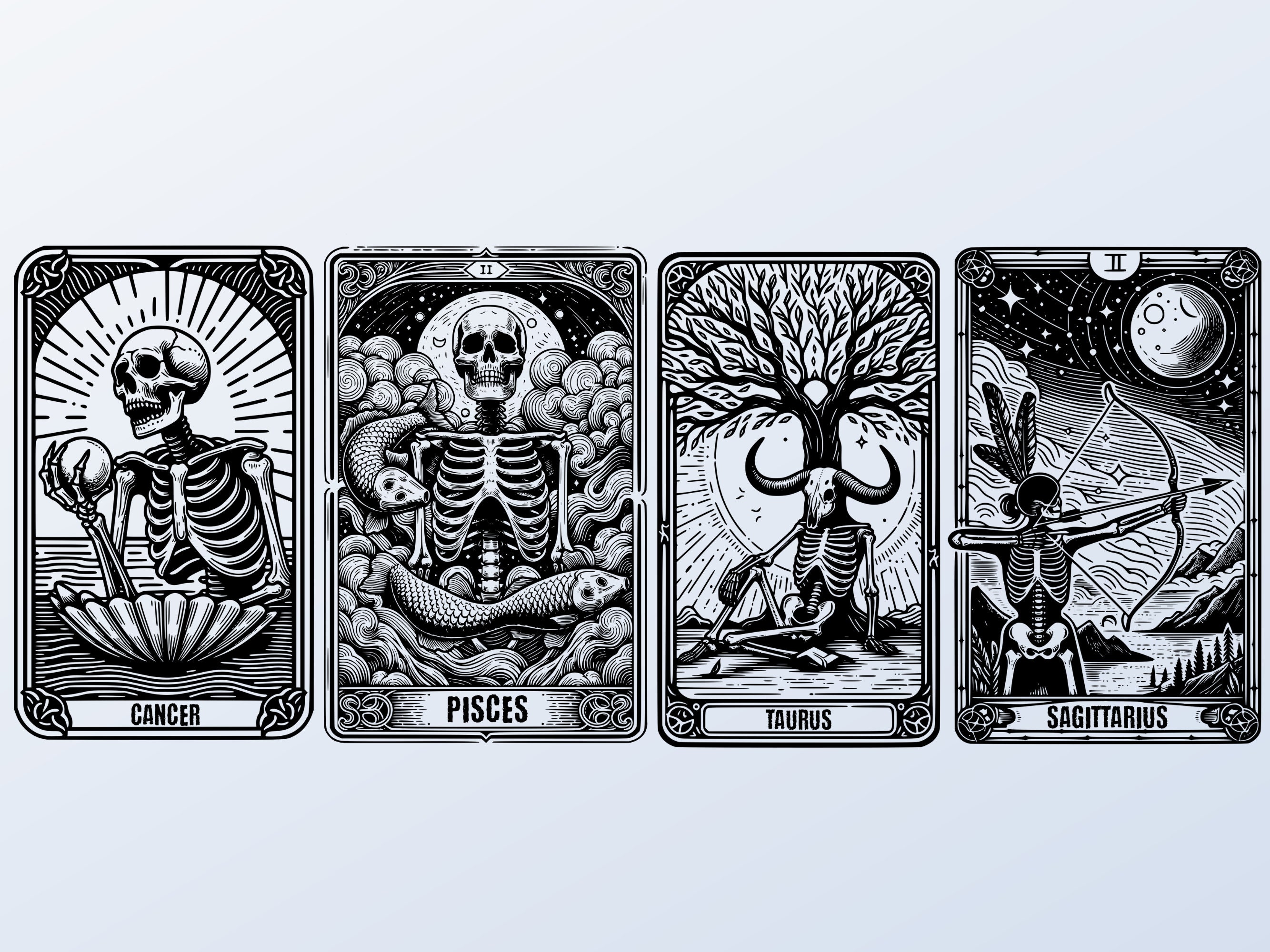 Zodiac Tarot Deck Bundle Svg Png, Oracle Deck Tarot Png, Astrology ...