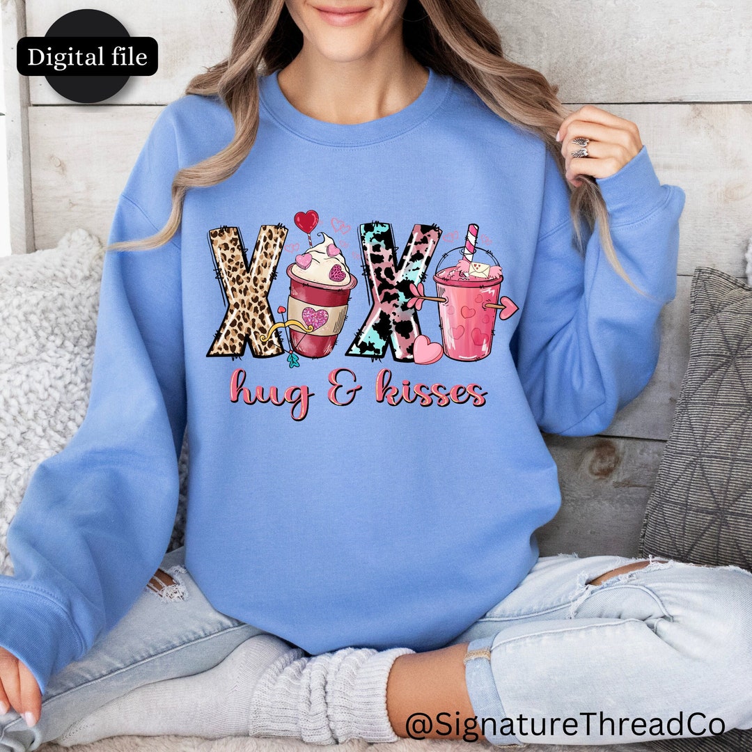 Xoxo Kiss Svg Png, Hugs Kisses Png, Coffee Valentine Design, Valentines ...