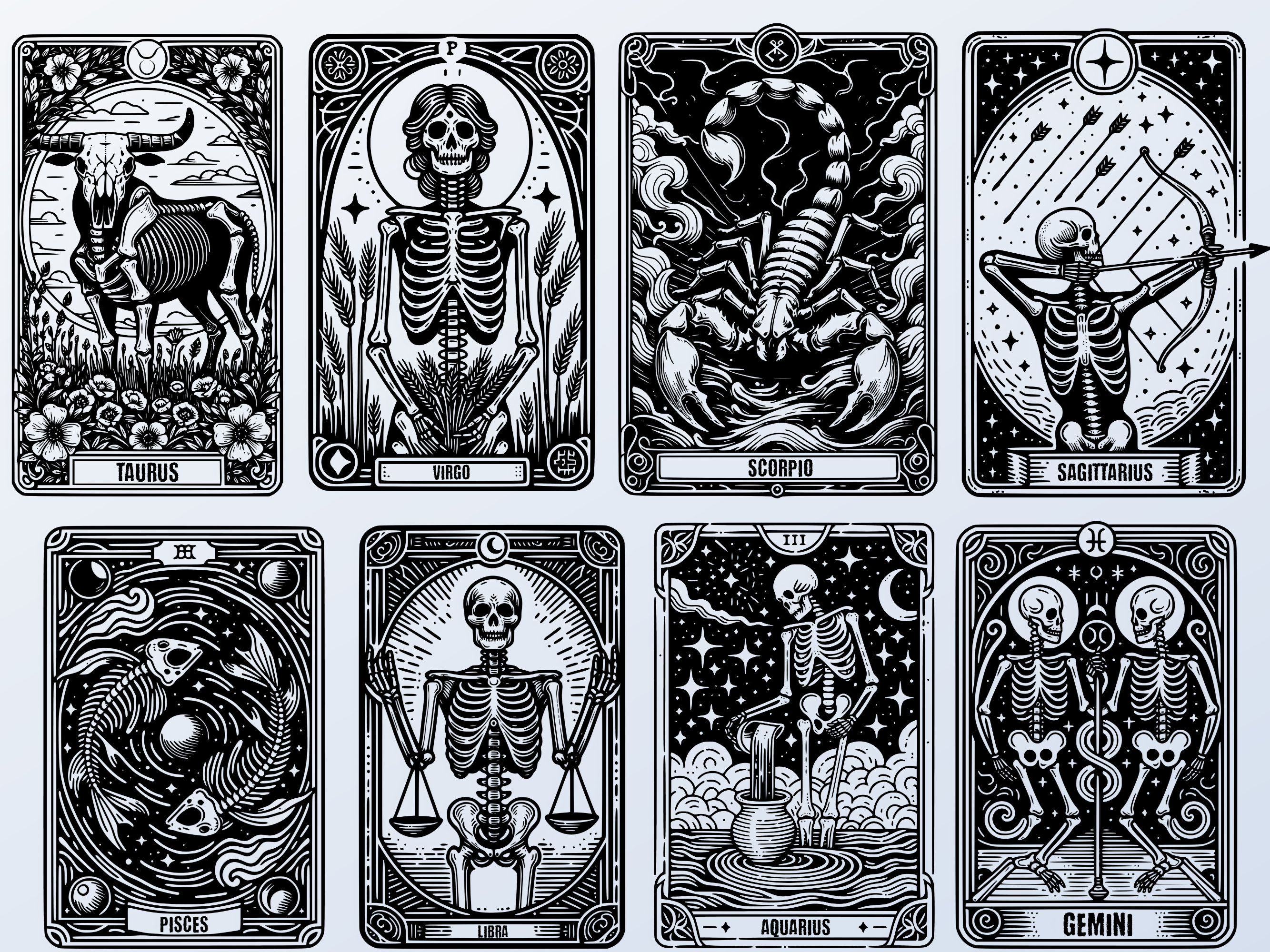 Oracle Deck Tarot Png, Zodiac Tarot Deck Bundle Svg Png, Astrology ...