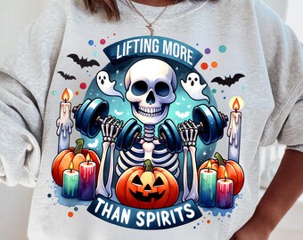 Soulevant plus que le moral Funny Skeleton Gym maman halloween png Squelette automne png retrohalloween Sarcastique automne rétro sublimation squelette
