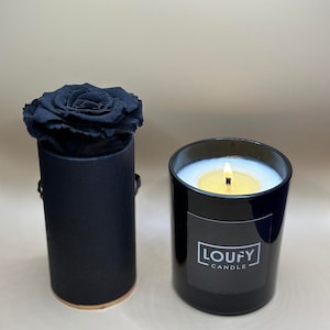 Luxury Black Roses Scented Candle/Floral Candle/Black Jar/Handmade Soy Candle/Gift set