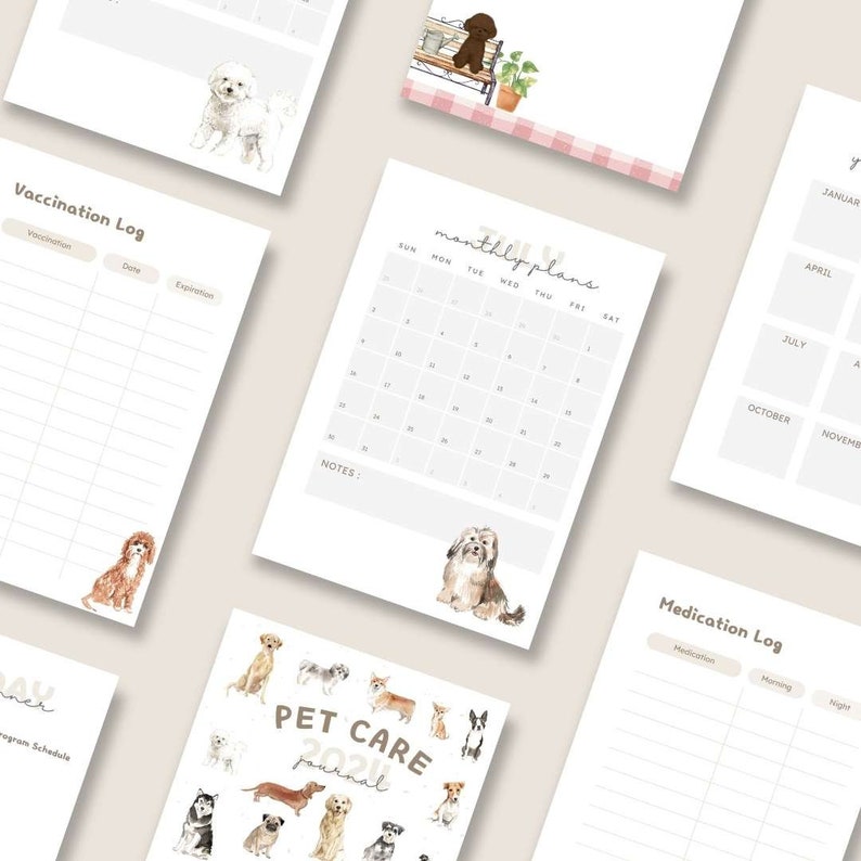 Printable, Editable, Digital Print Pet Care Planner, Journal, Training ...