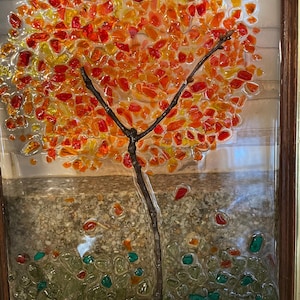 Crushed glass seasonal trees