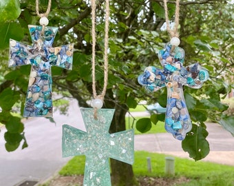 Kruisornament gebroken glas: kies kleur en stijl