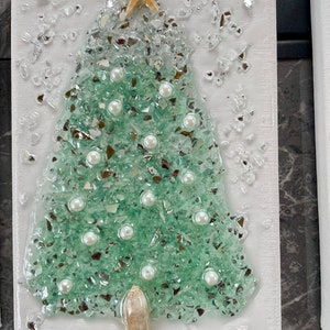 Crushed glass Christmas trees