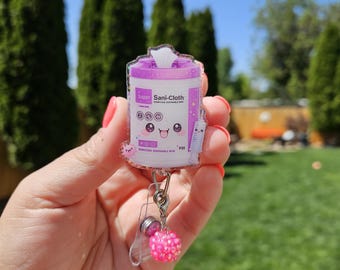 Medical equipment badge reels. Sani wipes, incubator. Nurse badge holder.