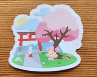 Resting Flower Spring Die cut Sticker