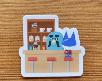 Cafe Bird Die cut Sticker