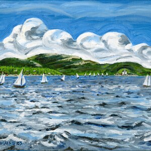 Mount Desert Island Print: Maine Coast Sailboats Seascape