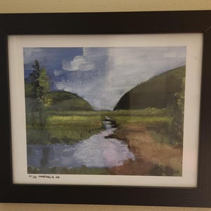 Framed print - View of Dorr Mountain and Huguenot Head in Acadia National Park Maine