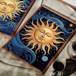 Cuadro cuadro La Cara del Sol, el antiguo dios Yarilo, la cara del sol, comprar impresión, carta astrológica, amuleto, Dios Sol Ra, Místico.