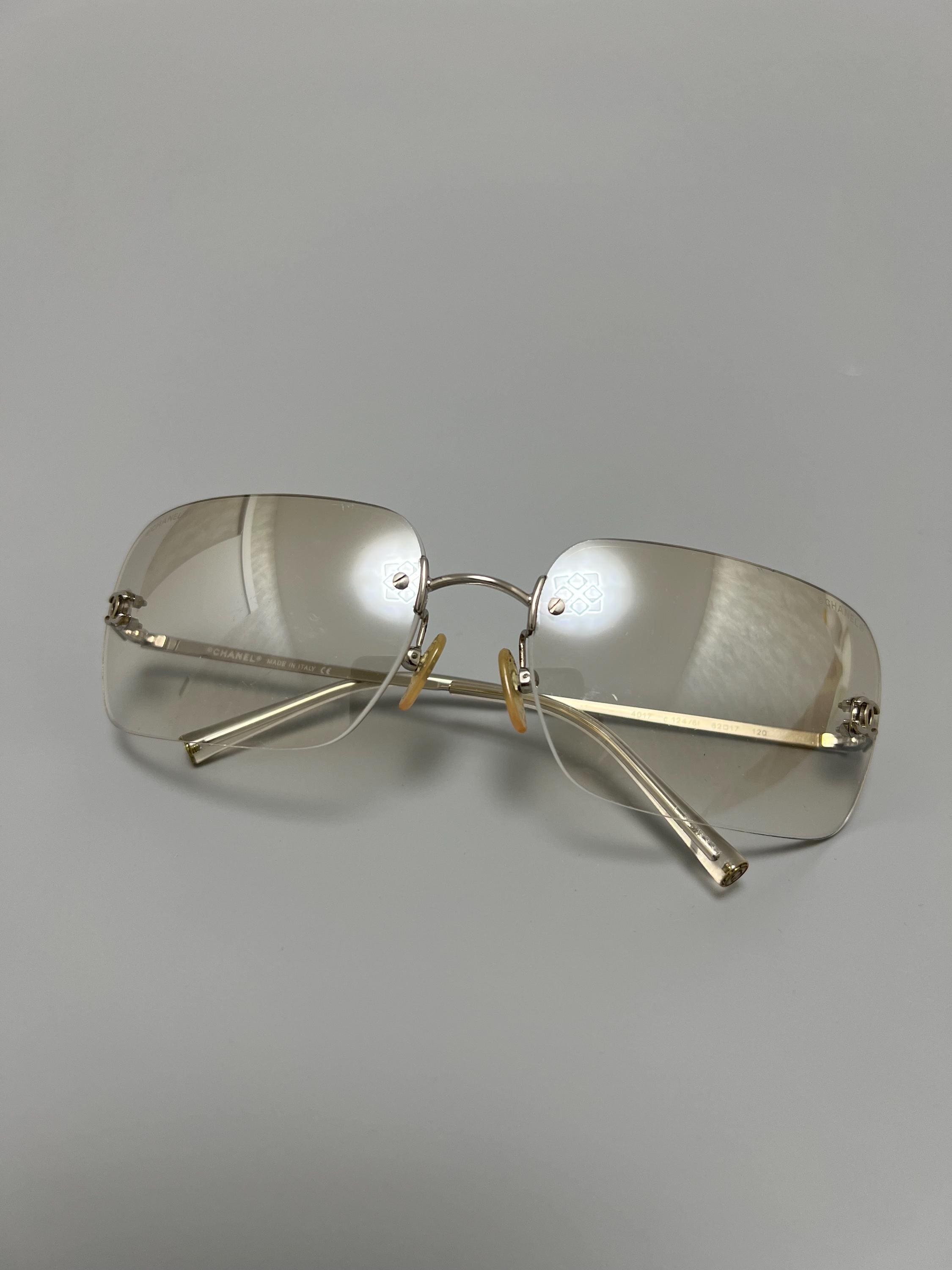 CHANEL Rimless Sunglasses Eyewear 4017 C.124/6i 62 17 120 Coco