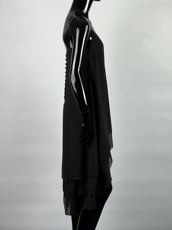chinese dress ladies Fabulous Fall 1995 Karl Lagerfeld Runway Black Net Dress w Velvet Deta   Shrimpton Couture