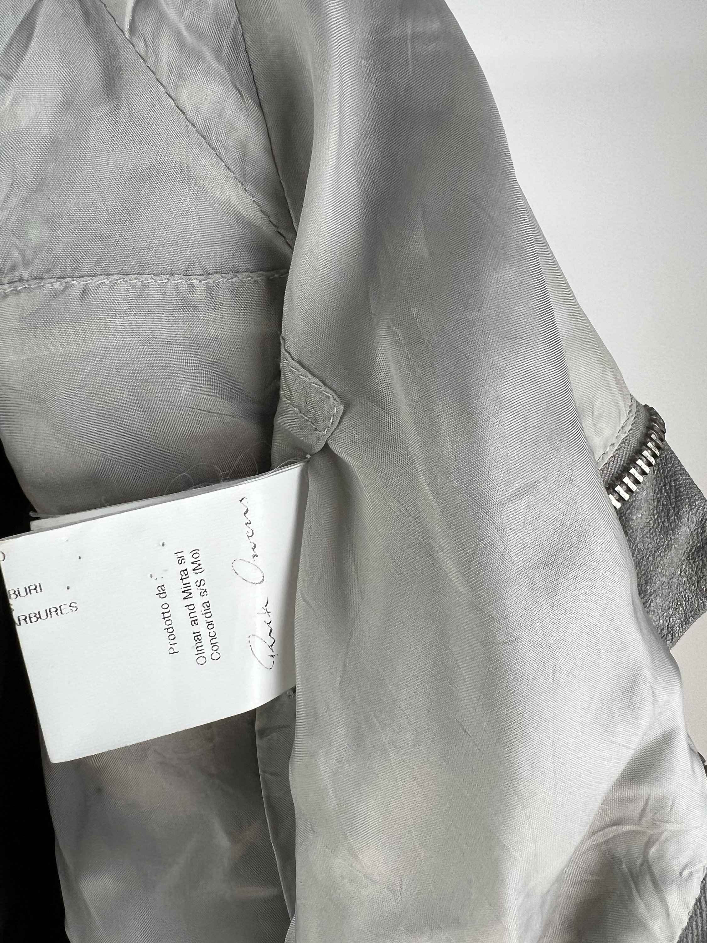Rick Owens black leather asymmetric biker jacket with high