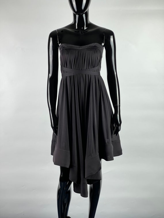 Celine, Celine Asymmetrical Sleeveless Belted Pleated Corset Dress Size S Authentic