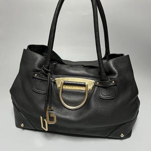 Dolce & Gabbana Vintage Black Leather Shoulder Bag