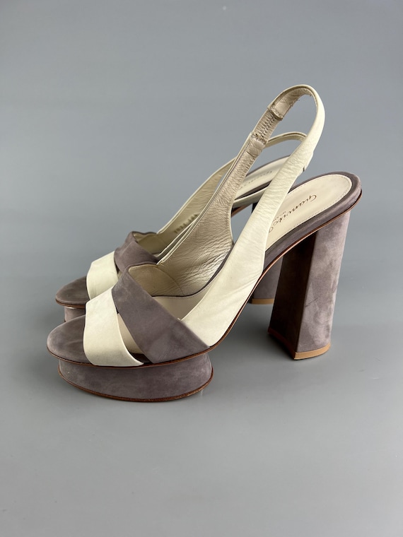 Sandales Talons Aiguilles En Daim Crème Ego - Neuf Avec Défauts Minimes