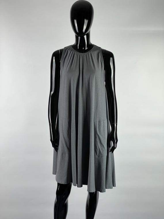 Brunello Cucinelli, Rivamonti Brunello Cucinelli Gray Asymmetrical Sleeveless Dress Size XL
