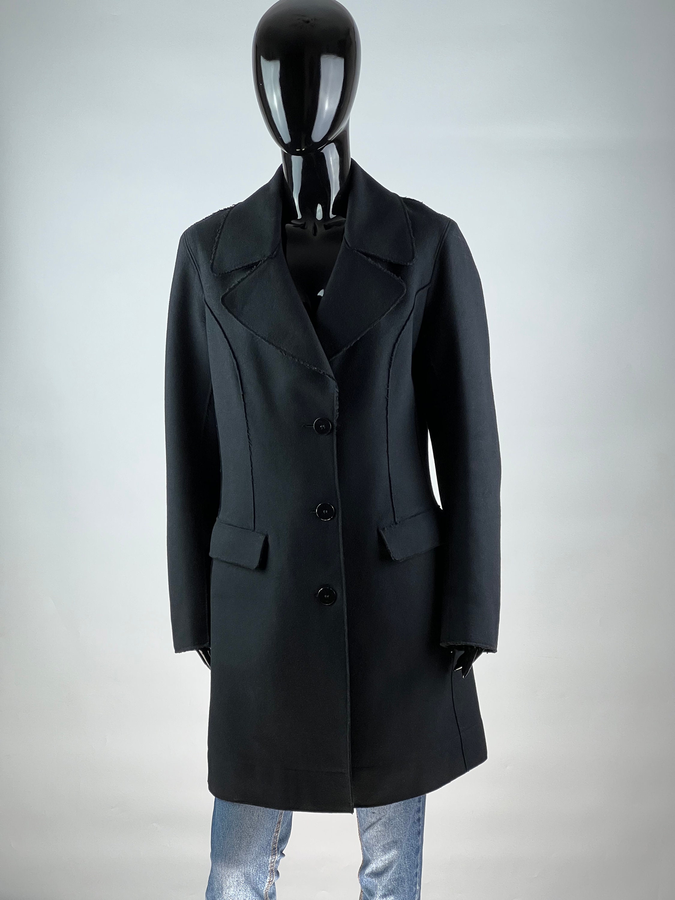 ジャケット・アウター CP COMPANY wool coat 90s made in italy Vintage C.P. Company Wool Grey Coat Very Rare made in Italy