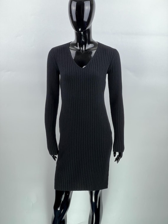 Wolford Black Ribbed Wool Long Sleeve Short Dress Size M - Etsy Israel