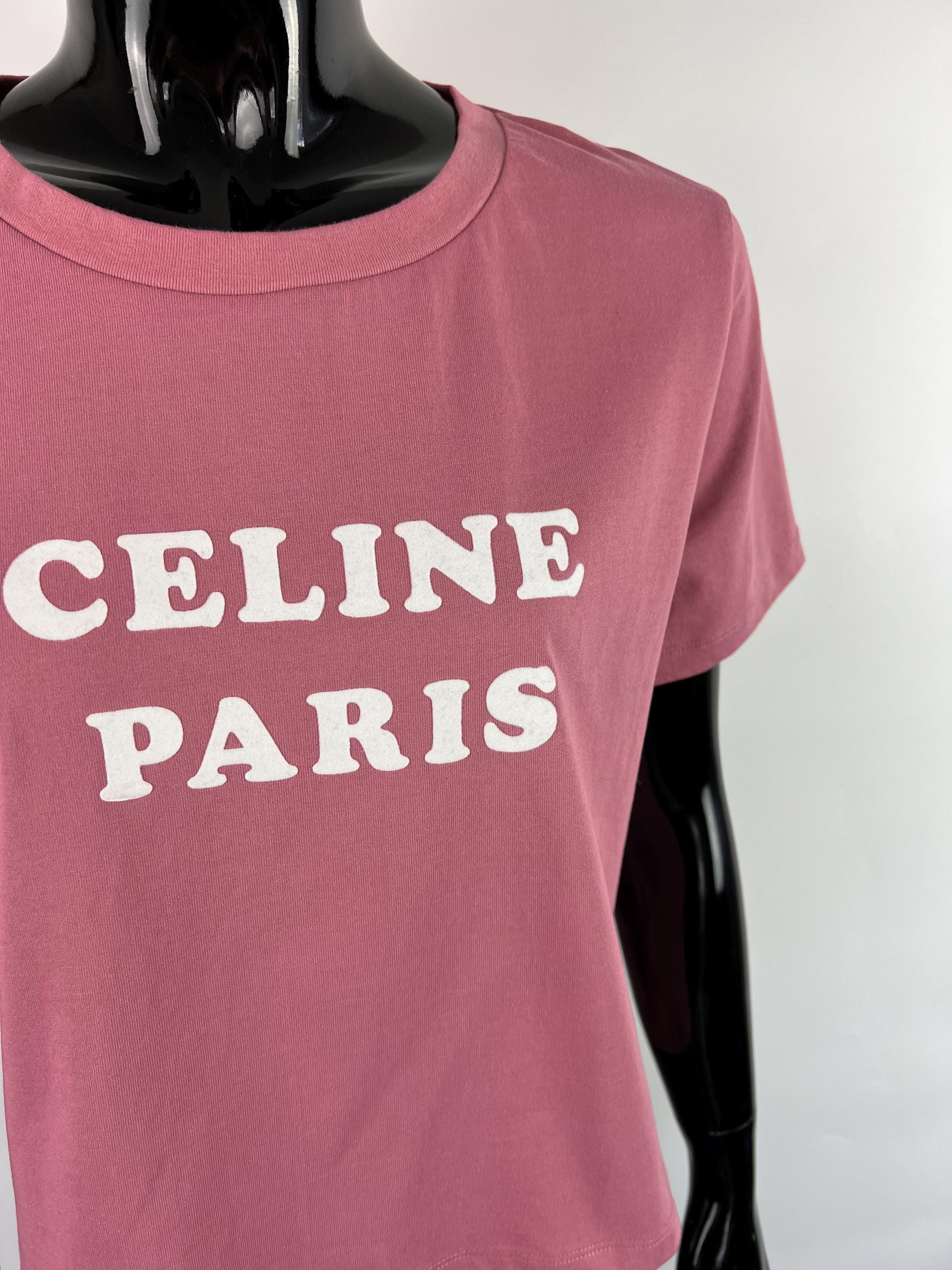 Celine Paris Authentic Big Logo Cropped T-shirt Size M/L - Etsy