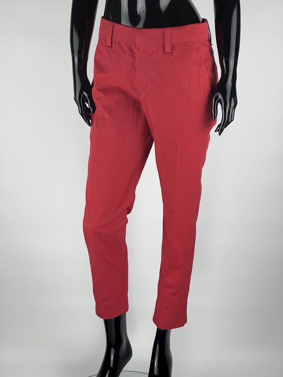 Brunello Cucinelli, Brunello Cucinelli Red Cotton Cropped Trousers Pants Size IT40 US4