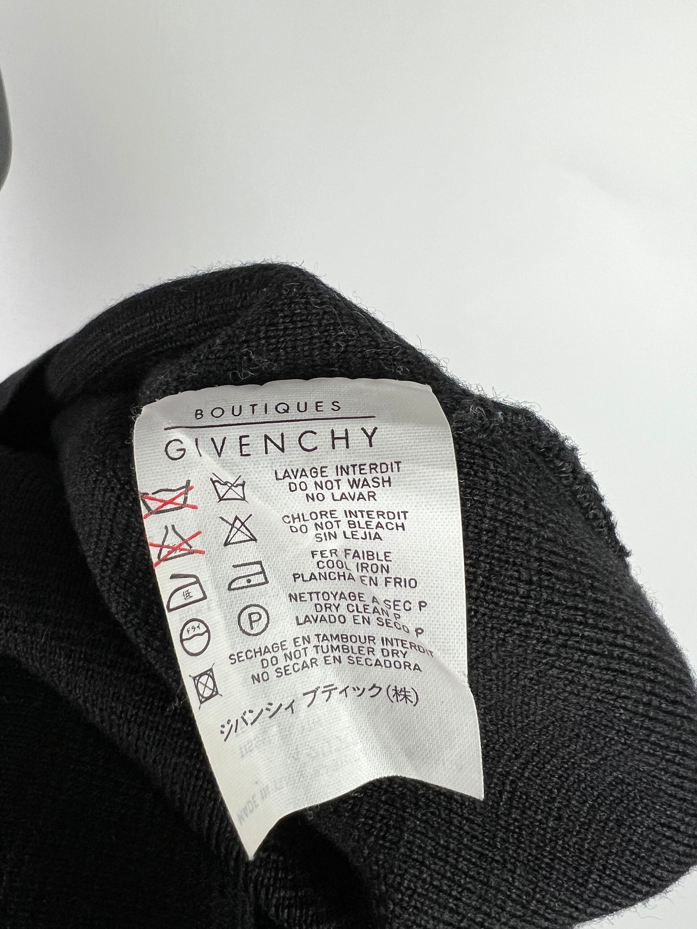 Givenchy Boutique Rare Vintage Black Wool Dress Size XS/S