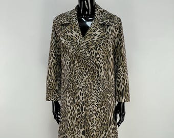 Bazar Deluxe Women’s Cotton Coat Leopard Print Size 40 Made in Italy