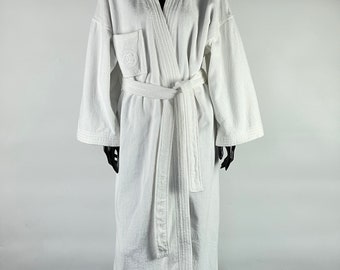 Rare Chanel White Embroidered Logo Bathrobe One Size Authentic