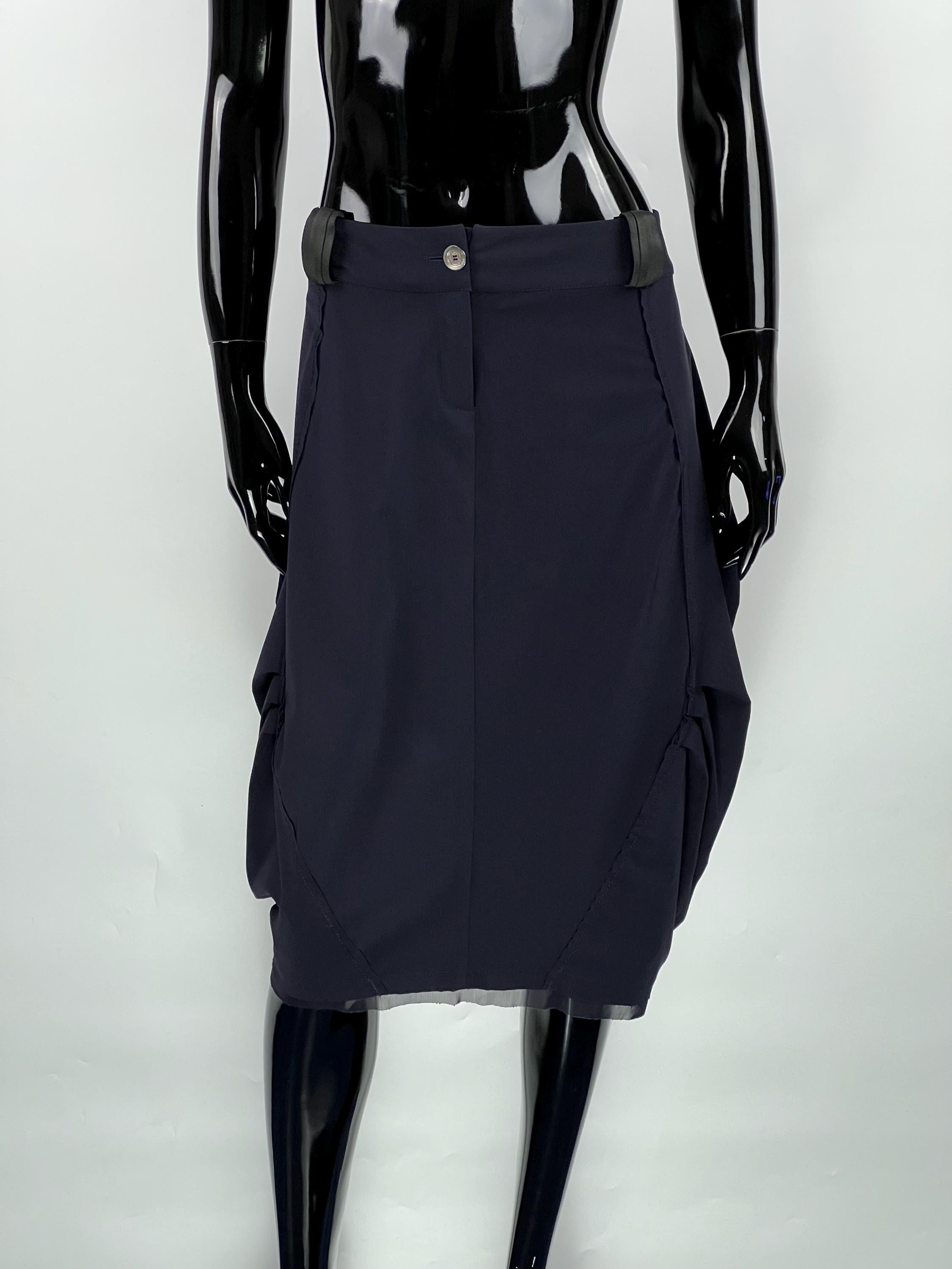 Marithe Francois Girbaud Navy Blue Midi Skirt Size US7 IT46 F42