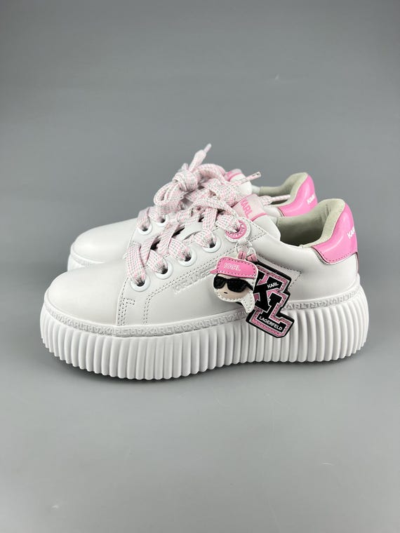 US 8 Karl Lagerfeld Leather Sneakers KL42376V-01P