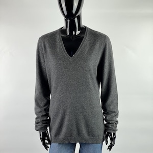 Brunello Cucinelli Women&#39;s Gray 100% Cashmere Sweater Pullover Size XL
