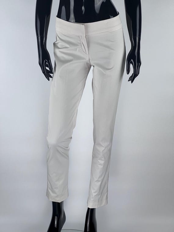 Brunello Cucinelli, Brunello Cucinelli Womens Beige Cotton Cropped Trousers Pants Size IT38 US2