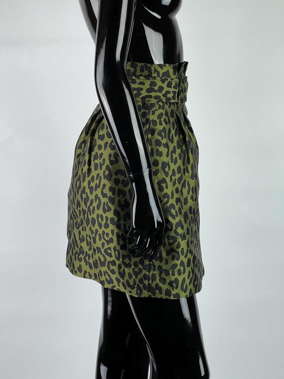 ganni green leopard dress NWT Belted Wrap Skirt Print Olive Drab Size 32(XXS) Leopard shirt