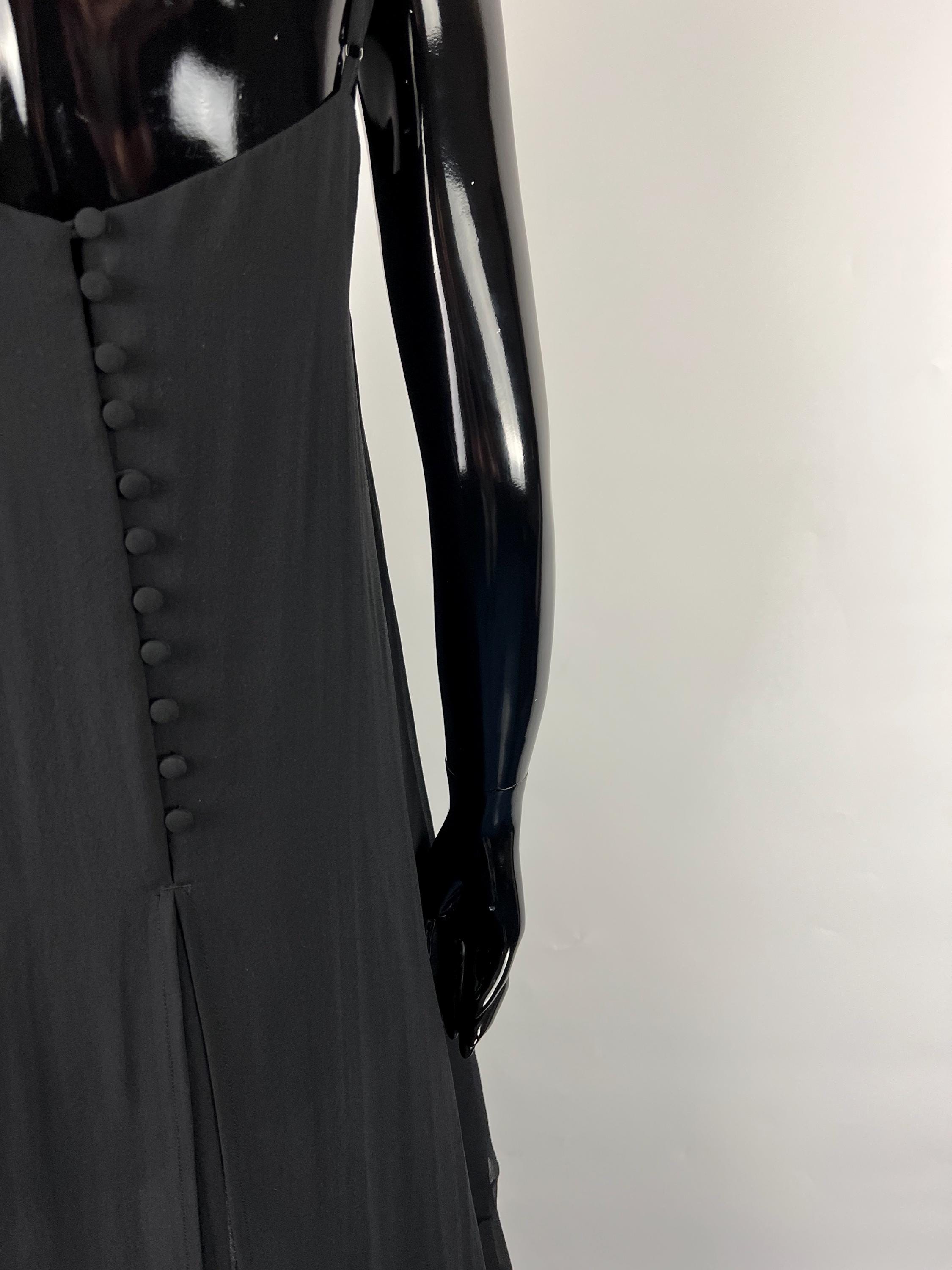 Karl Lagerfeld for H&M Black Sleeveless Asymmetric Silk Dress Size EU36 US6  - Etsy
