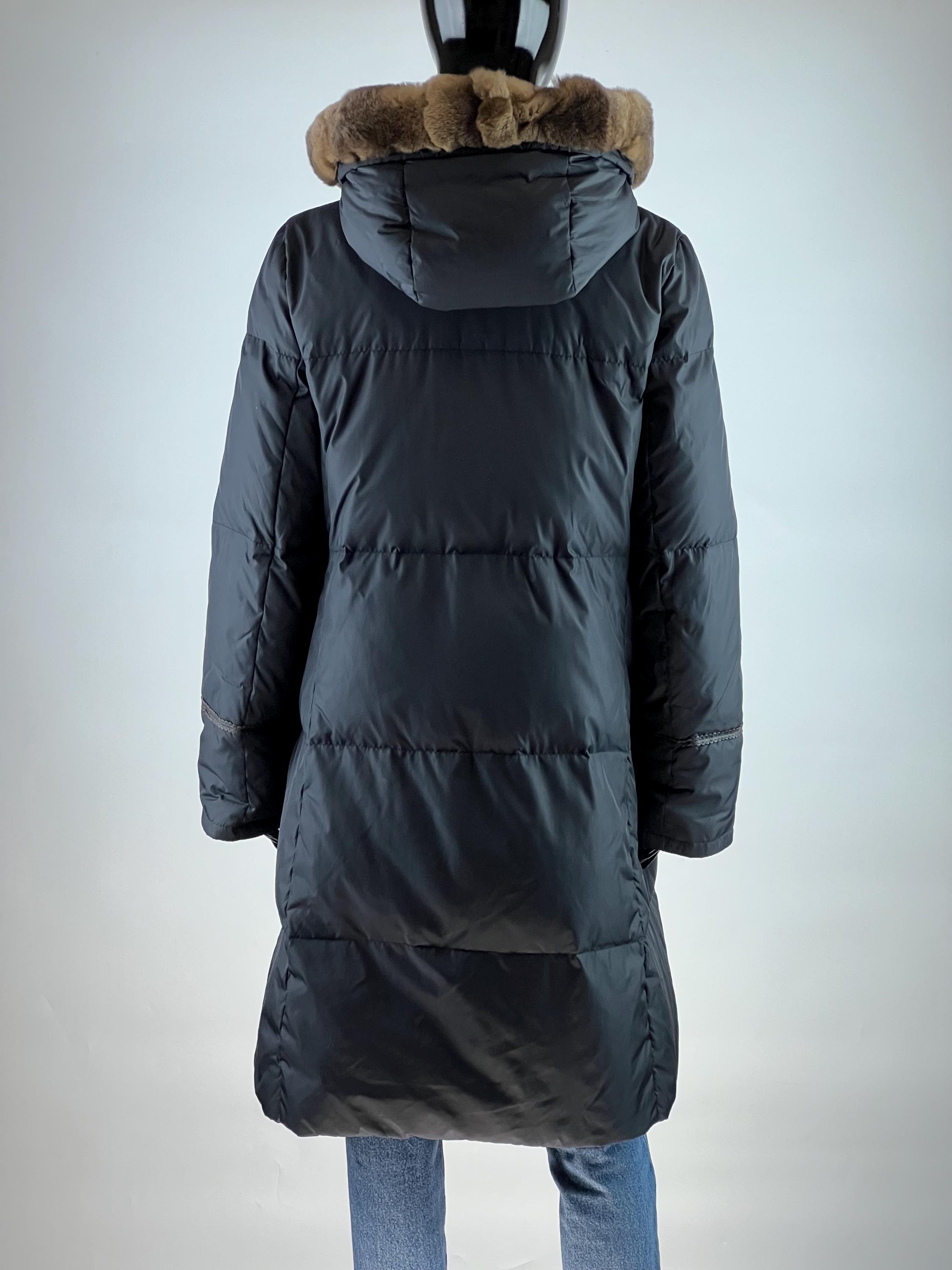 Weekend Max Mara Women's Down Jacket Lapin Rex Leather Decorations