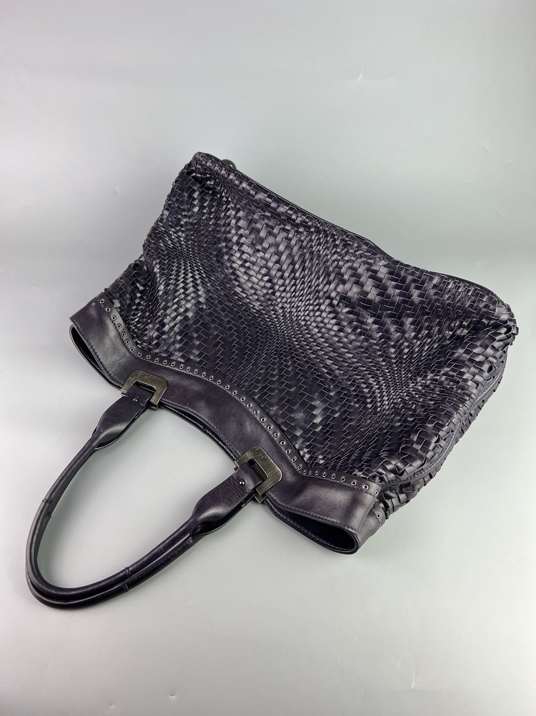 バッグ FRANCESCO BIASIA Handbag Y2K Leather Francesco Biasia Y2K Black Nylon Leather Stitched Strap Shoulder
