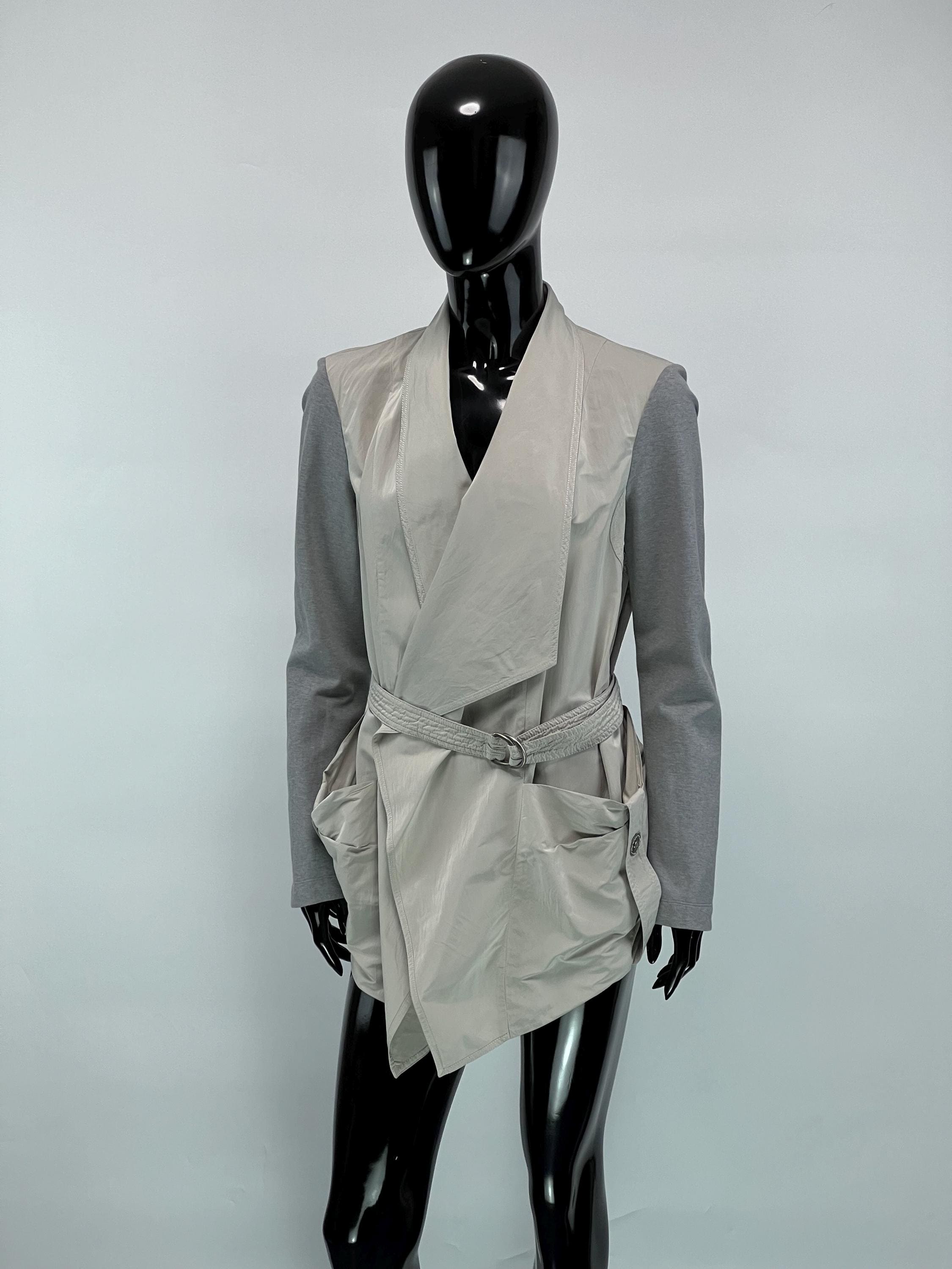 BRUNELLO CUCINELLI グレーコート Mサイズ Brunello Cucinelli Women's Gray Belted Jacket Trench Coat Size