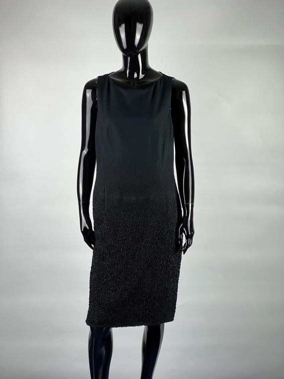 Akris, Akris Black Sleeveless Knee Silk/Wool Dress Size US8