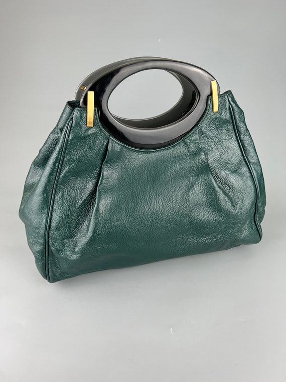【関税&送料込み】Marni 'Chunky' Green Leather 'Deepsage' Marni Green Leather Handbag - Etsy