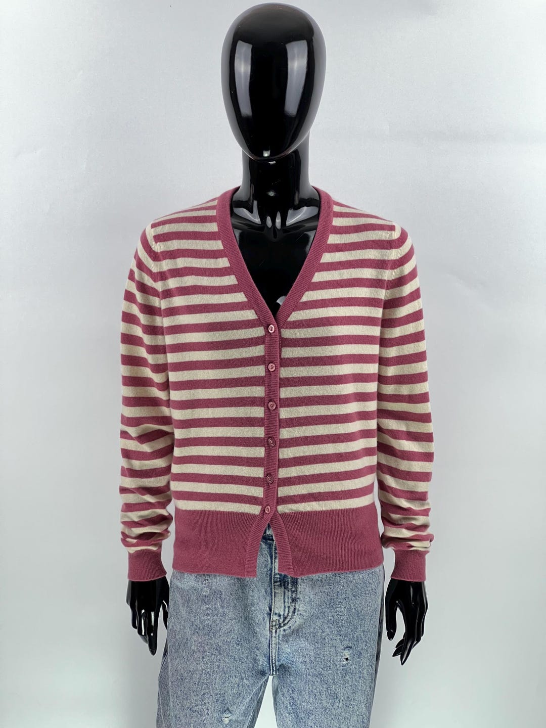 トップス 90s Ballantyne Pure Cashmere Cardigan 48 Ballantyne Vintage Women's 100% Pure Cashmere Striped Cardigan